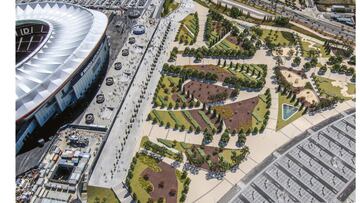 Recreaci&oacute;n en los planos del ajardinamiento del Wanda Metropolitano.