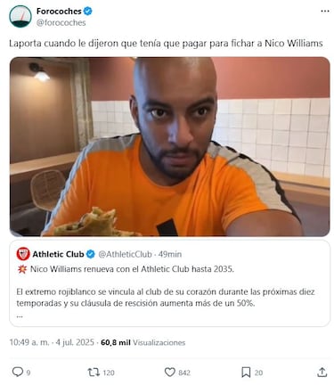 Los memes se ceban con el Barcelona tras la renovación de Nico Williams con el Athletic