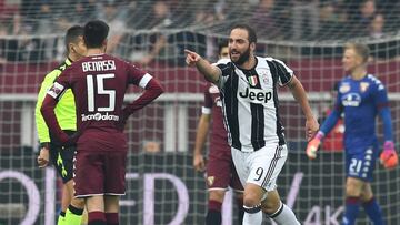 Higuaín le dio el triunfo a Juventus en el derbi ante Torino