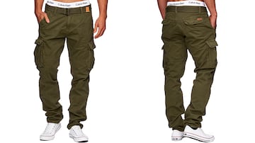 Pantalones para hombre con bolsillos en las piernas.