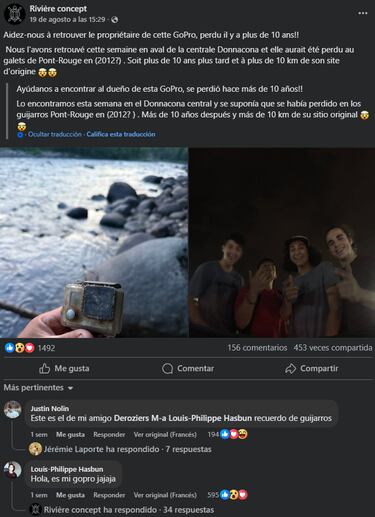 Perdió su GoPro en el río hace 10 años y el dueño se reencuentra con la cámara en solo 30 minutos gracias a Internet