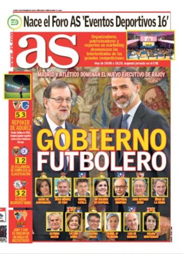 Las portadas de AS de noviembre