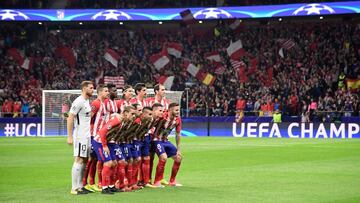 El Atlético en un partido de Champions en el Metropolitano.