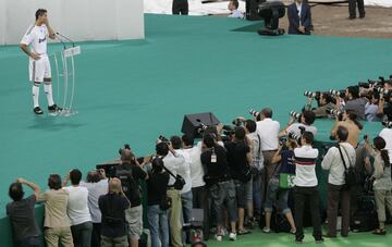 Cristiano Ronaldo en el estadio Santiago Bernabéu.