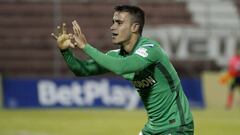 Tom&aacute;s &Aacute;ngel en un partido de Atl&eacute;tico Nacional en la Liga BetPlay