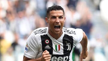Cristiano Ronaldo celebra uno de sus goles al Sassuolo.