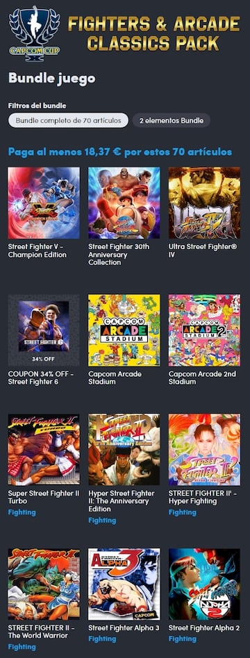 capcom fighters & arcade classics pack humble bundle steam