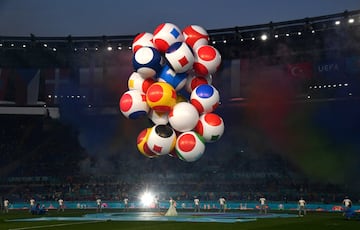 Ceremonia de apertura de la Euro 2020 en el estadio Olí­mpico de Roma.