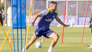 Hancko, en el entrenamiento del Atlético.