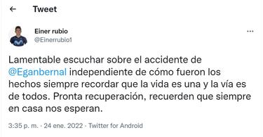 El mensaje de Einer Rubio e a Egan Bernal