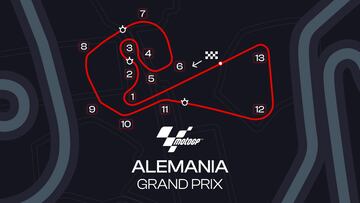 Trazado del circuito de Sachsenring en Alemania.