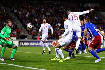 Sergio Ramos opens the scoring against Liechtenstein