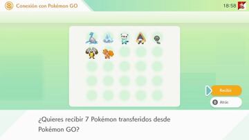 Confirmamos que queremos recoger los Pok&eacute;mon transferidos desde GO