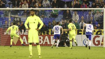 Quique recort&oacute; distancias el s&aacute;bado gracias a un penalti inexistente de Zapater sobre el propio delantero.