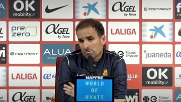 Jagoba Arrasate, entrenador del RCD Mallorca en la rueda de prensa previa al partido contra el FC Barcelona en Son Moix.