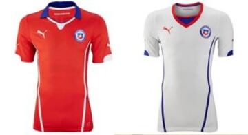 Chile presentará su tradicional camiseta Roja para Copa América. La suplente será color blanco con detalles azules.