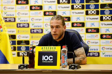 Jiménez, este mediodía en la sala de prensa de la Ciudad Deportiva de Las Palmas. 