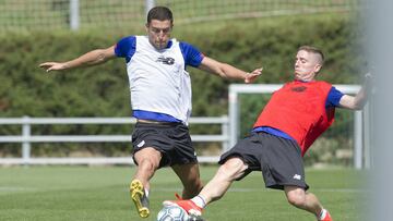 De Marcos y Muniain esta ma&ntilde;ana en Lezama.