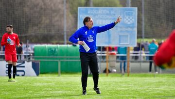 Cristóbal Parralo, durante un entrenamiento del Racing de Ferrol.