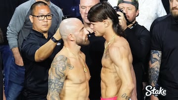 Alexander Volkanovski y Diego Lopes en el último cara a cara.