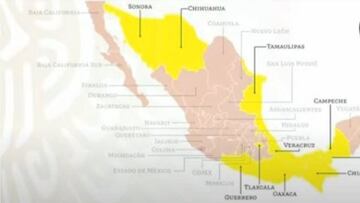 Mapa del semáforo epidemiológico en México del 31 de agosto al 6 de septiembre