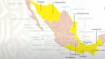 Mapa del sem&aacute;foro epidemiol&oacute;gico en M&eacute;xico del 31 de agosto al 6 de septiembre