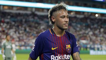 Neymar, en el Clásico en Miami.