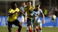 Messi hizo un gran partido con Argentina ante Colombia.