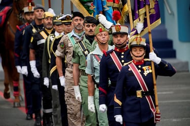 Miembros del ejército durante el desfile del 12 de octubre en el día de la Hispanidad 2025.