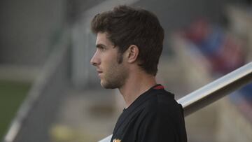 Sergi Roberto, en un entrenamiento del Barcelona.