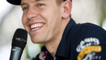 Vettel, durante la rueda de prensa.