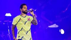 DOHA, QATAR - NOVEMBER 19: Maluma performs during the celebration party ahead of the FIFA World Cup 2022 Qatar Fan Festival at Al Bidda Park on November 19, 2022 in Doha, Qatar. (Photo by Francois Nel/Getty Images)