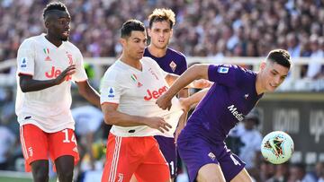 Cristiano pelea con Milenkovic durante el pasado Fiorentina-Jvuentus.