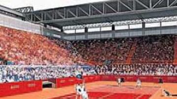 Recreación virtual de un partido en el futuro mini Grand Slam de Madrid.