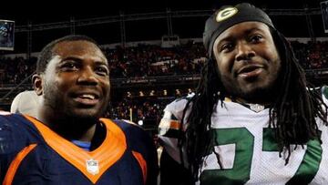 C.J. Anderson y Eddie Lacy, riéndose de los jugadores de fantasy que les han drafteado en primera ronda.