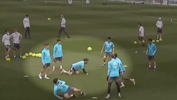 Isco en el rondo como arquero de microfútbol