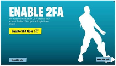 Protege tu cuenta de Fortnite con la verificación en dos pasos y llévate un regalo