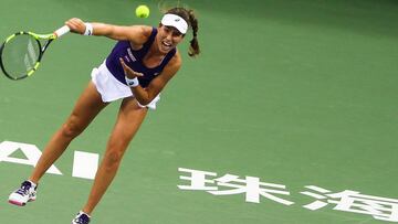 Johanna Konta, durante su partido ante Caroline Garcia en el WTA Elite Trophy de Zhuhai. La tenista británica pasó, junto a la checa Petra Kvitova, a las semifinales del torneo.
