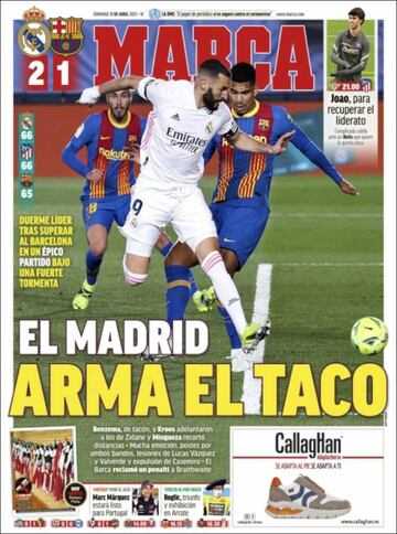 El Clásico, protagonista de las portadas deportivas de hoy