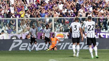 Jugadores de Juventus durante un partido por Serie A.