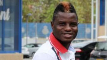 <b>NO HAY LESIÓN. </b>Wakaso Mubarak, sonriente, ayer tras el entrenamiento.