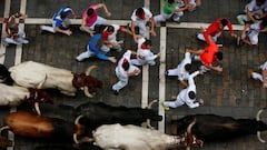 Primer encierro de San Fermín, rápido y con un herido por asta