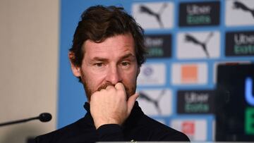 Olympique de Marseille&#039;s Portuguese coach Andre Villas Boas gives a press conference at the French L1 football club training camp in Marseille, southern France, on January 26, 2021. (Photo by Christophe SIMON / AFP)