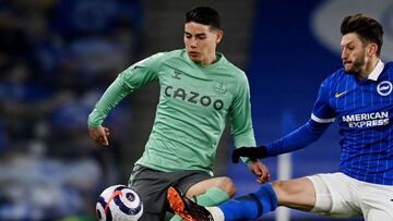 James, entre los peores calificados en empate de Everton