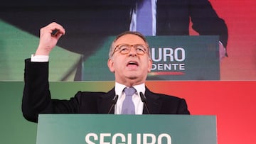 Moderate Socialist Antonio Jose Seguro speaks during his closing event, ahead of the presidential runoff against far-right leader Andre Ventura, scheduled for February 8, in Porto, Portugal, February 6, 2026. REUTERS/Rita Franca