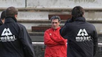 <b>TRABAJO. </b>El nuevo entrenador quiere que la plantilla se entrene como juega.
