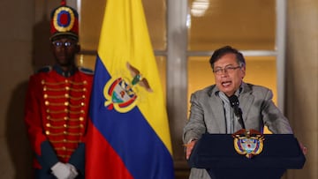 FILE PHOTO: Colombia's President Gustavo Petro speaks on the day of a presentation of the labor reform that his government wants to carry out, in Bogota, Colombia March 16, 2023. REUTERS/Luisa Gonzalez/File Photo