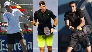 Ivo Karlovic, Juan Mart&iacute;n del Potro y Marin Cilic.