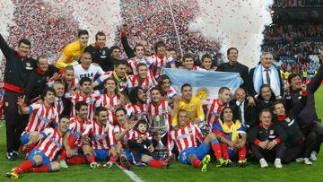 El Atleti llegó invicto a la final de la Copa del Rey.
El partido se jugaba ante el Real Madrid en el Estadio Santiago Bernabéu. Finalmente, el equipo rojiblanco doblegó a su clásico rival por 2-1 en la prórroga. En los 90 minutos, el primer gol lo marcó Cristiano Ronaldo y Diego Costa igualó para los atléticos, ambos en la primera mitad. En la prórroga, un cabezazo de Miranda decretó el resultado final que le dio la victoria al Atlético, y cortó una racha de 14 años sin vencer a su eterno rival en partidos oficiales.
