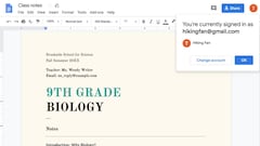 Google Docs te avisará de la cuenta con la que editas un archivo